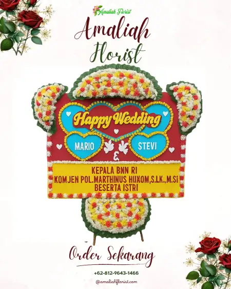Papan Bunga Pernikahan Muara Dua Kisam